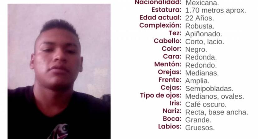 Agustín de 22 años desapareció en calles de Huejotzingo