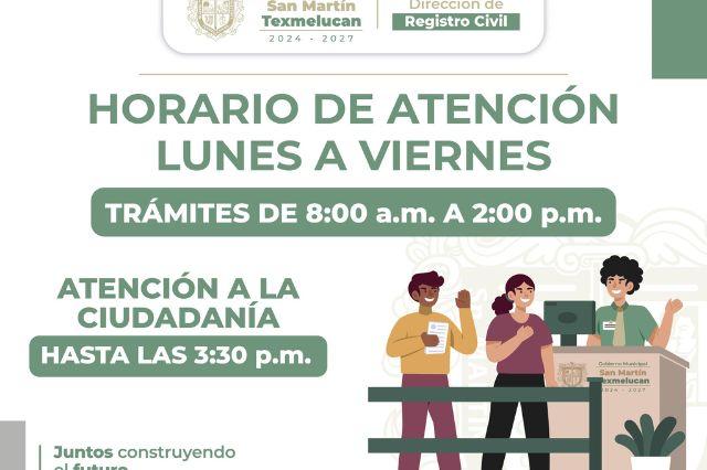 San Martín Texmelucan reanuda trámites del Registro Civil 