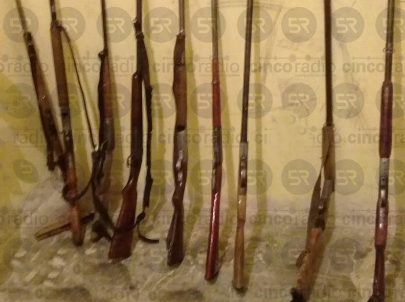 Aseguran nueve rifles a cazadores en Teopatlán