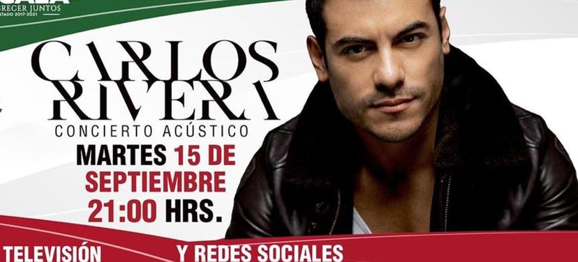 VIDEO Carlos Rivera dará concierto acústico previo a Grito de Independencia