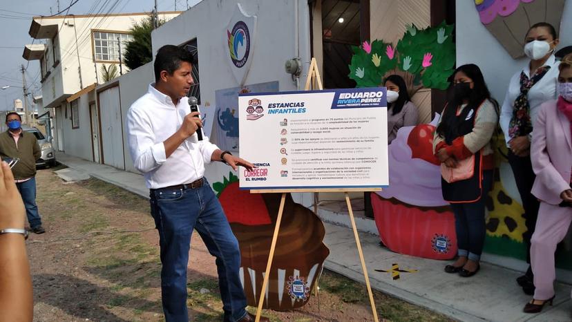 Propone Eduardo Rivera instalar estancias infantiles en 70 puntos de la capital  