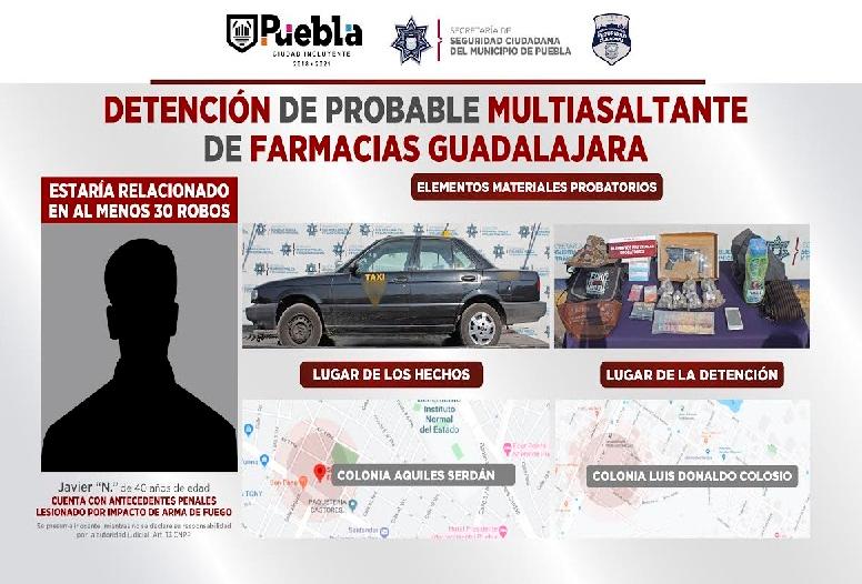 Multiasaltante de Farmacias Guadalajara disparó a policías y fue lesionado