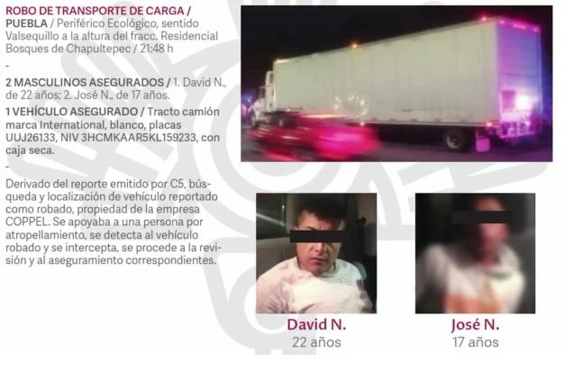 Adolescentes roban camiones en la autopista y el Periférico