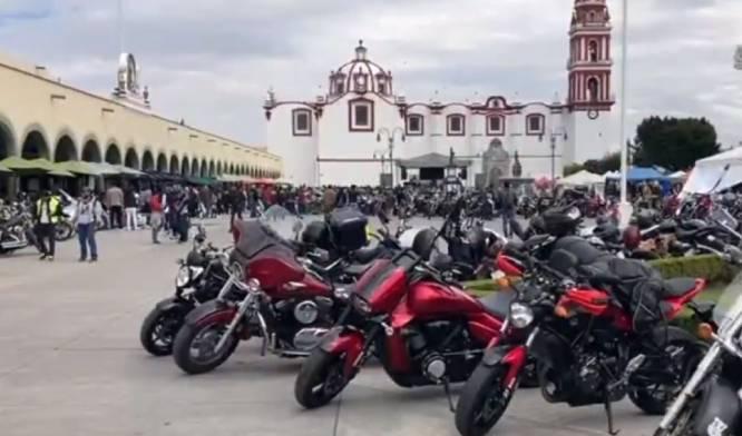 Realizan mega rodada de motociclistas en San Pedro Cholula