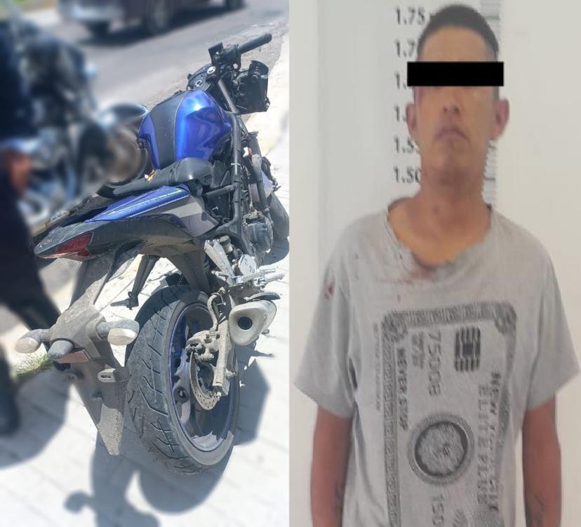 Detienen en San Andrés Cholula a presunto ladrón de motocicletas