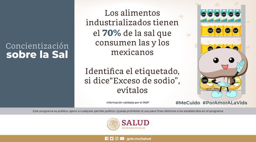 Desconoce 80% de mexicanos la cantidad adecuada de sal que debe consumir