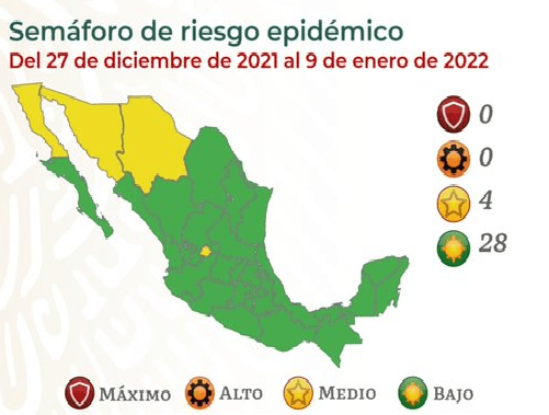 Puebla cierra en semáforo Covid verde el 2021