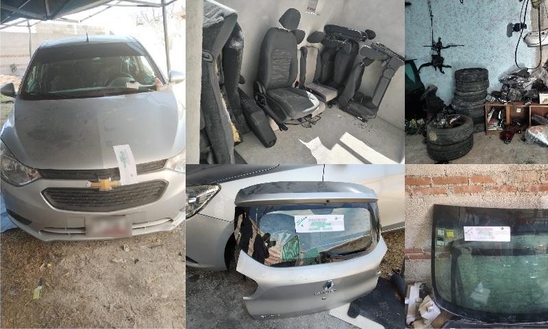 Descubren en Xochimehuacan un deshuesadero de autos robados