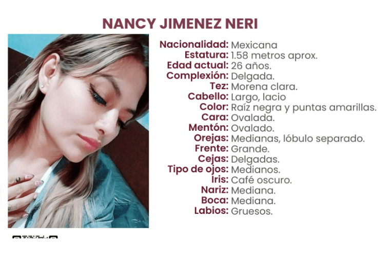 Ayuda a regresar a casa a Nancy; desapareció en Acatzingo