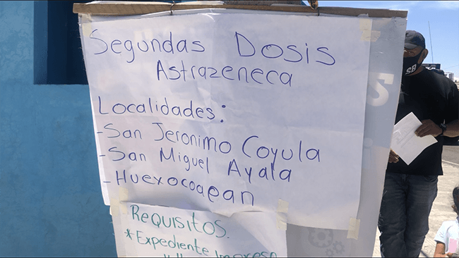 Entre confusión transcurre aplicación de segunda dosis para 40 y más en Atlixco