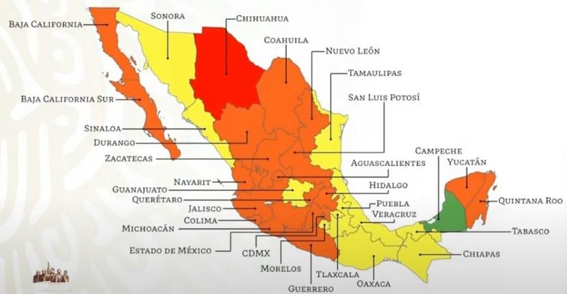 Se mantiene Puebla en semáforo amarillo para la federación