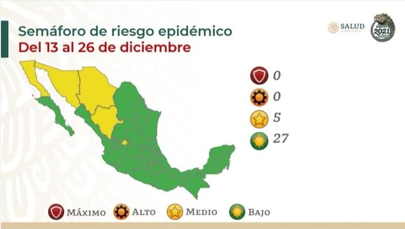 En Navidad, Puebla y 26 entidades más estarán en semáforo verde