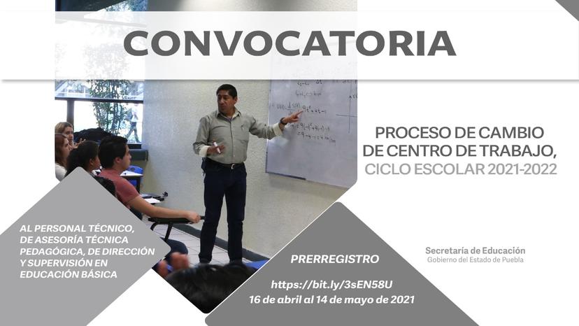 Inicia SEP Puebla con el proceso de cambio de centro de trabajo