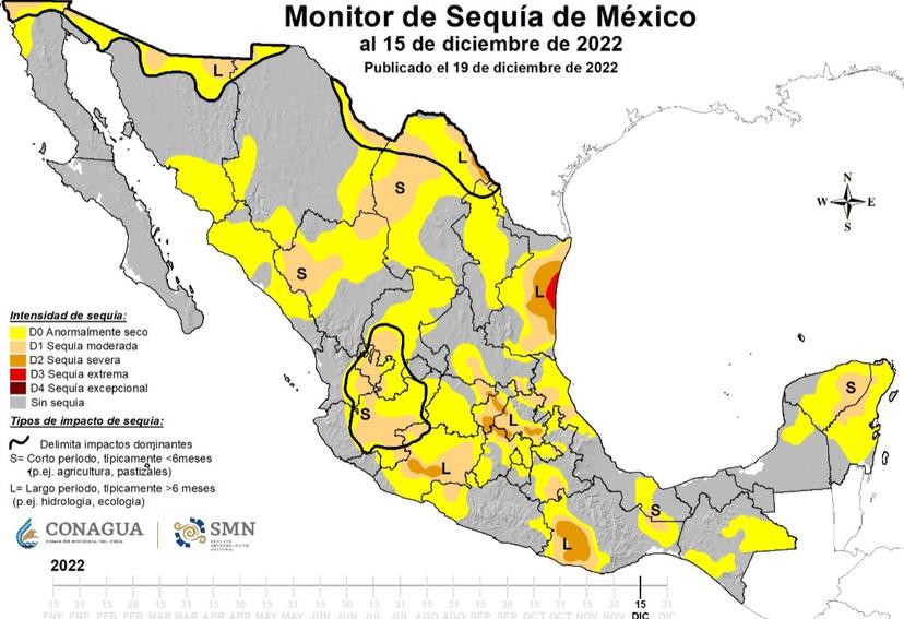 Más de la mitad del suelo poblano presenta algún grado de sequía: Conagua