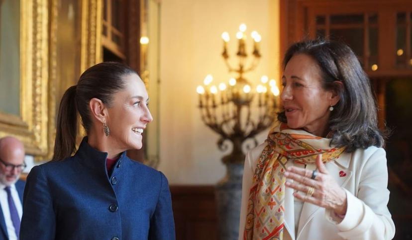 Sheinbaum sostuvo una reunión con la presidenta de Santander, Ana Botín 