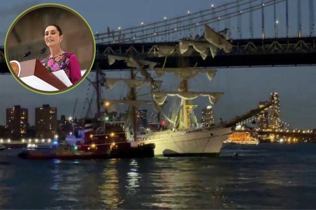 Accidente del buque Cuauhtémoc: Sheinbaum pide no politizar tragedia