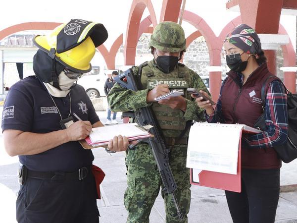 Realizan simulacro de actividad volcánica en Santiago Xalitzintla