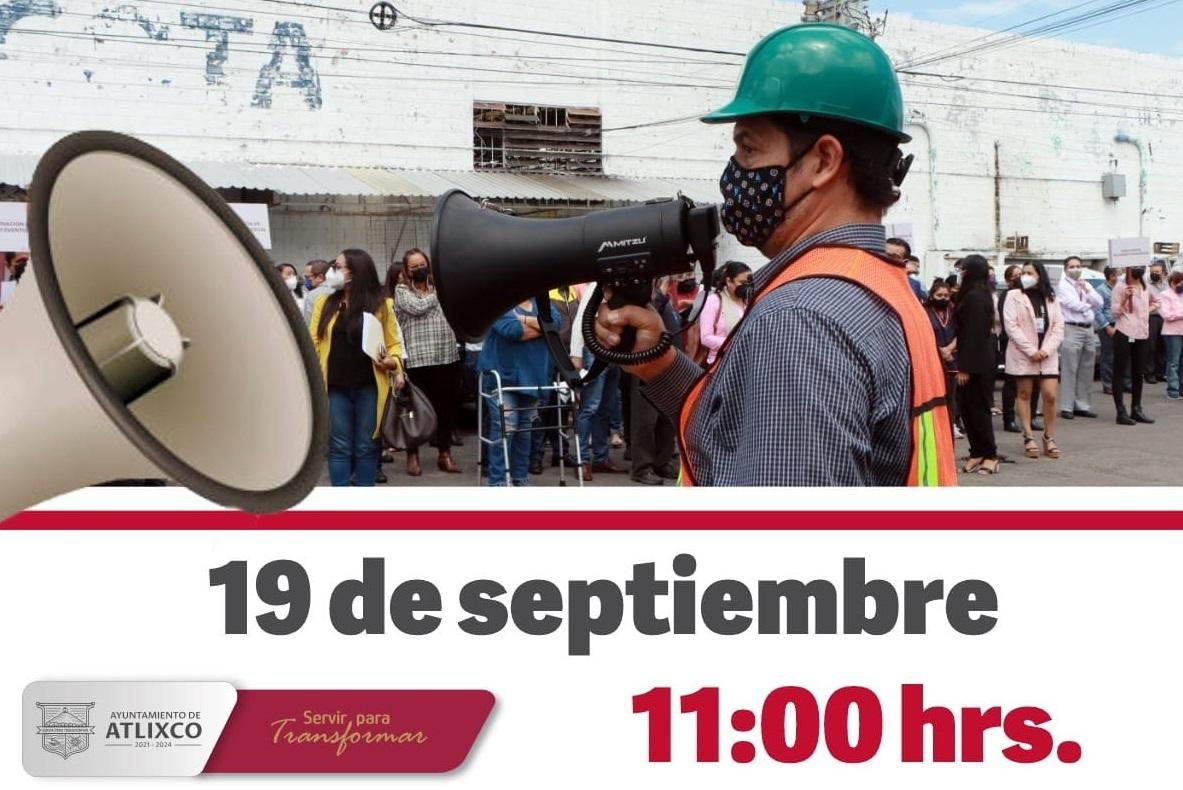 Participa en el Segundo Simulacro Nacional 2023 de Atlixco