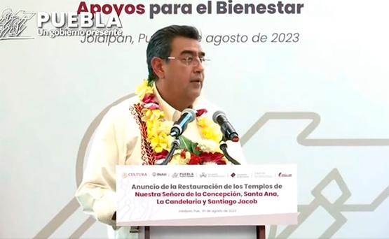 Inicia Céspedes restauración de 4 templos en Jolalpan con inversión de 31 mdp