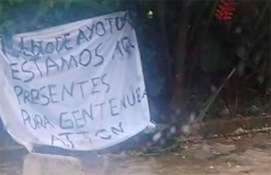 Aparece narcomanta en calles céntricas de Ayotoxco de Guerrero