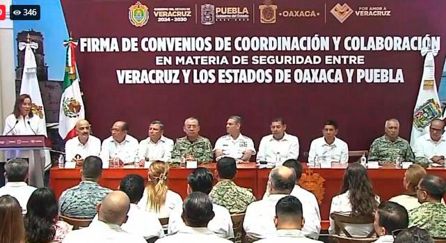 Veracruz, Oaxaca y Puebla firma convenio de coordinación en materia de seguridad