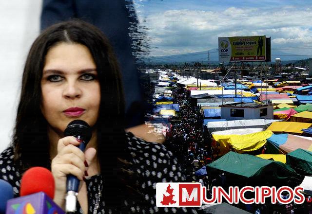 Tianguistas amenazan a edila con tomar palacio de Texmelucan