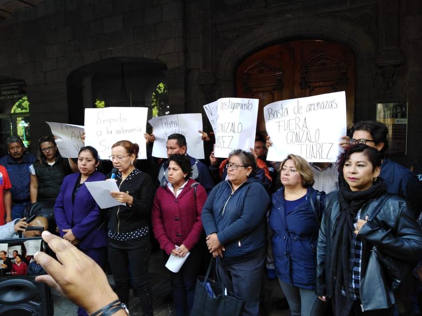 Sindicalizados exigen destitución de Gonzalo Juárez