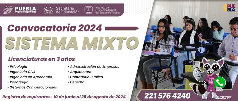 Abre IEDEP convocatoria para que poblanos estudien licenciaturas en sistema mixto