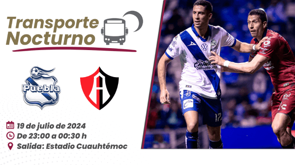 Ofrecerá SMT transporte nocturno para partido Puebla vs Atlas