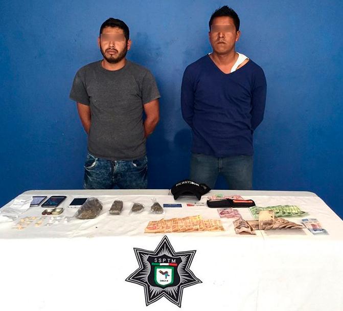 Detiene a sujetos que portaban sustancias prohibidas en Cholula