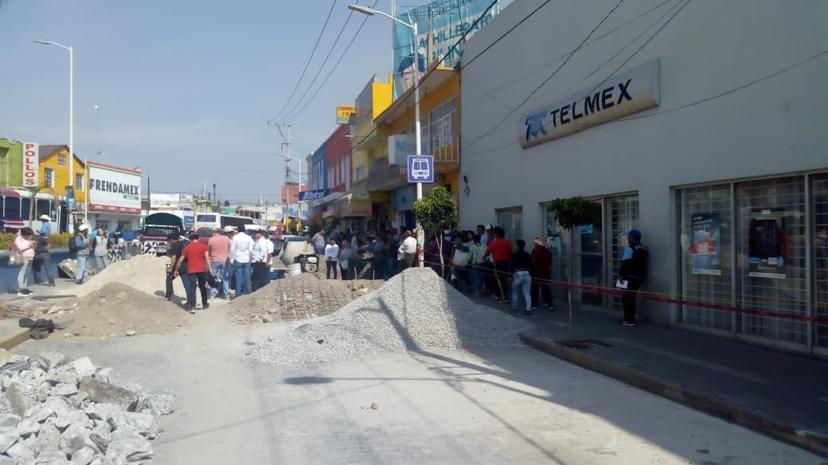 Suspenden obra de corredor gastronómico en Texmelucan