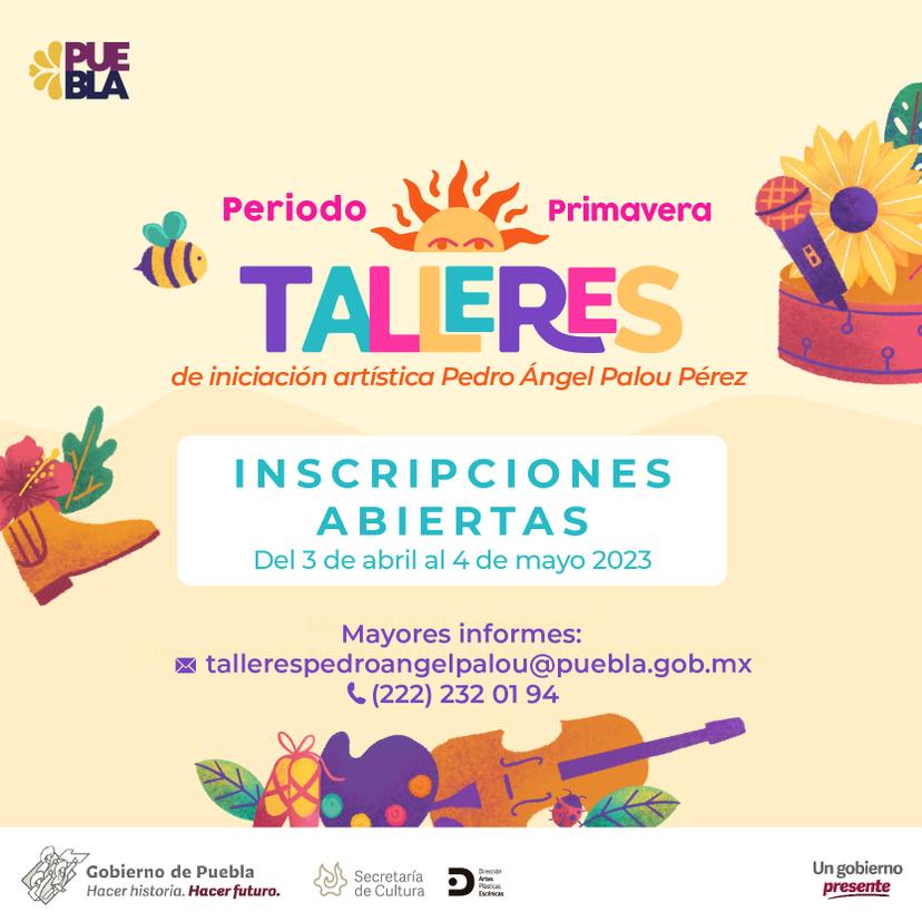Abre gobierno estatal inscripciones para talleres artísticos de primavera
