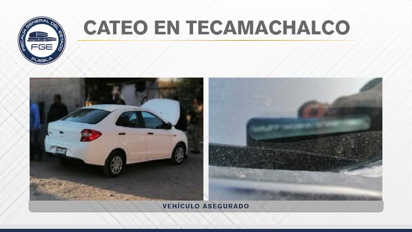 Fiscalía recuperó auto robado durante cateo en Tecamachalco