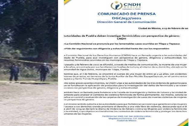 CNDH pide al gobierno investigar el feminicidio de Laura en Tepeaca