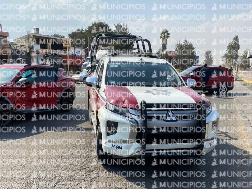 Patrulla de la policía de Texmelucan se ve involucrada en accidente