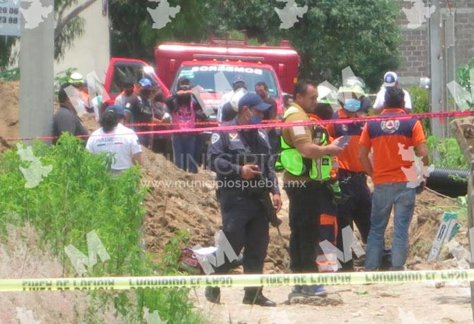 Deslave de piedra y tierra mata a joven trabajador en Cuautlancingo