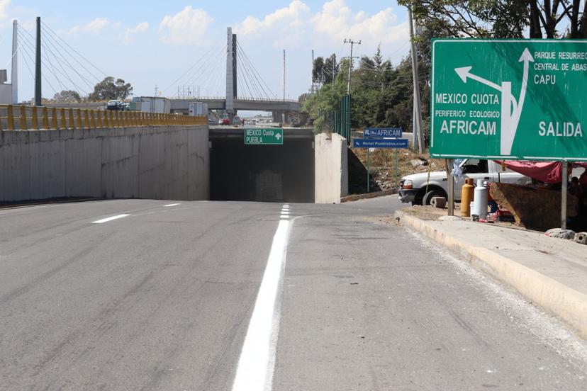 Por obras cierran túnel de acceso al Periférico a la altura de Amozoc