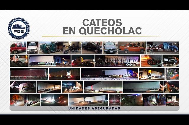 Aseguran 50 autos, animales y mercancía en cateo en Quecholac