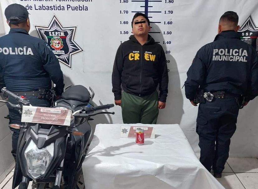 Uriel fue detenido en Texmelucan con una moto robada