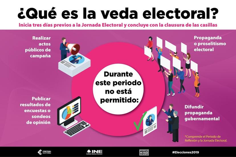 Inicia veda electoral este jueves a media noche