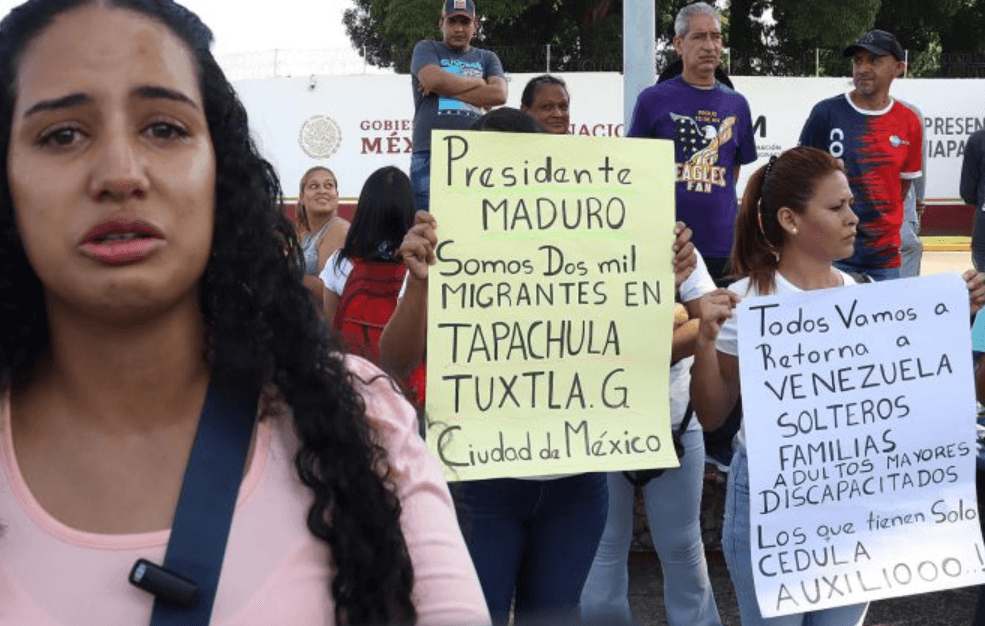 Migrantes venezolanos en Chiapas exigen a Maduro su repatriación 