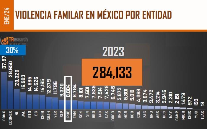 Repuntó violencia familiar en Puebla al cierre de 2023