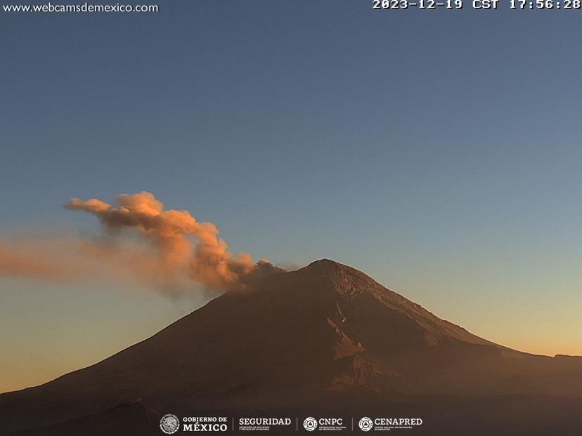 Popocatépetl registra 15 exhalaciones y 1204 minutos de tremor