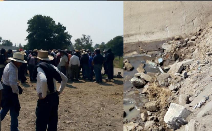 Canal de aguas negras enfrenta a pobladores y campesinos