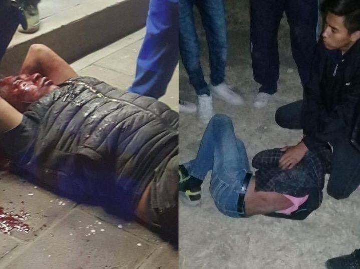 Vecinos detienen y golpean a dos asaltantes en Amozoc