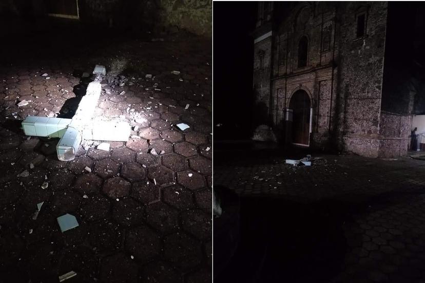 Iglesia de Piaxtla sufre daños tras sismo de 7.1 grados
