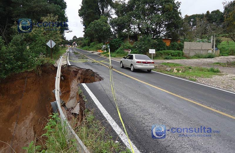 Cortada la carretera Amozoc - Nautla por lluvias del primer Frente Frío