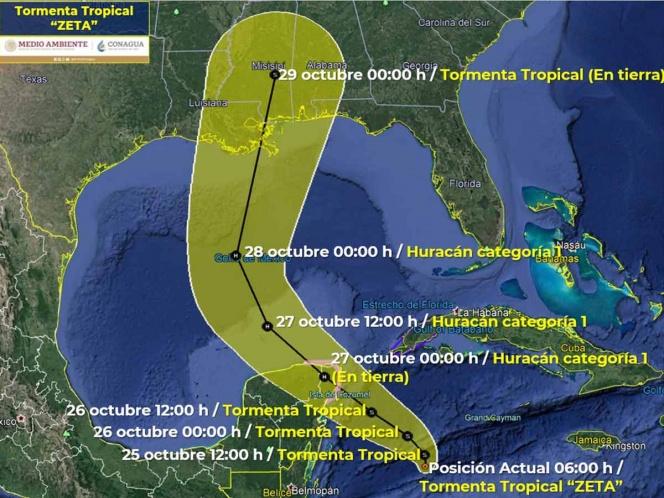 Tormenta tropical Zeta amenaza al sureste de Cozumel