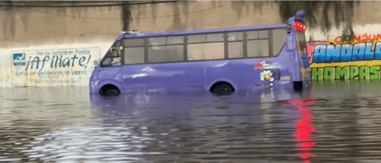 Otra vez intensa lluvia en Puebla.