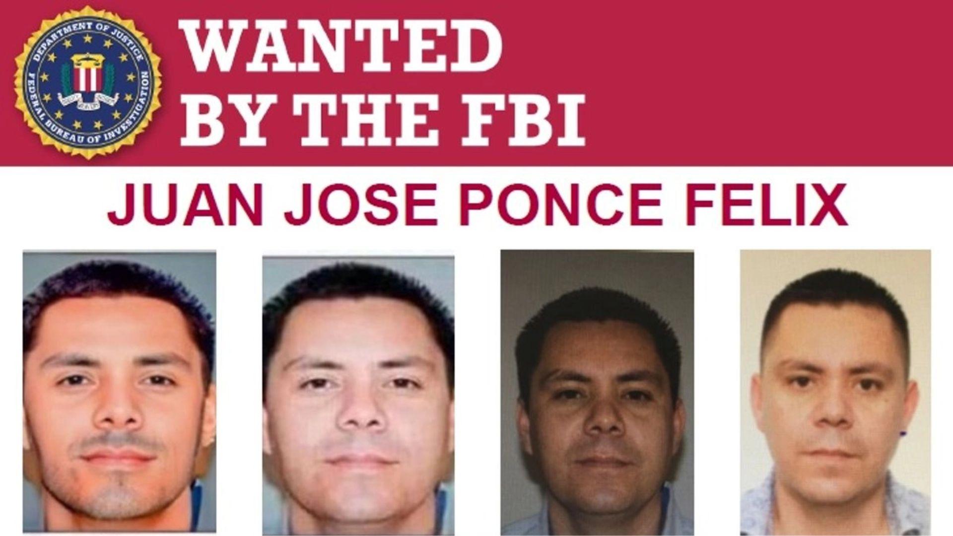 Ficha de búsqueda de Juan José Ponce Félix emitida por el FBI